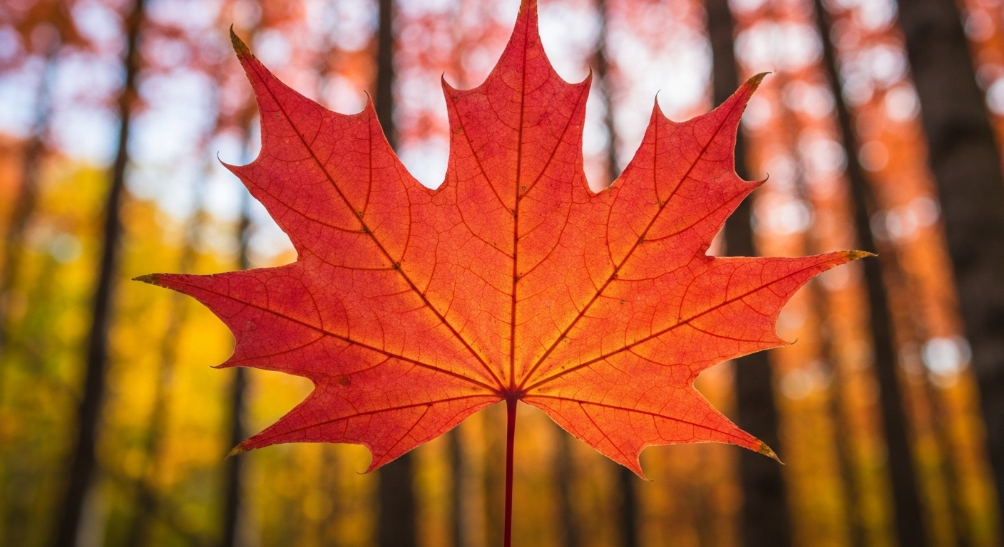 Lá phong Canada, biểu tượng của sức sống và tinh thần kiên cường.